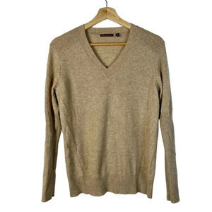 525 America Camel Brown V Neck Cashmere Sweater M
